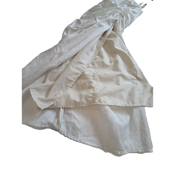 Chou Chou Women's Off-White Flattering Strapless Ruched Dress Lined Sz M - Picture 5 of 7